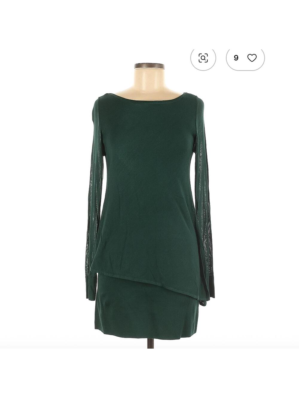 White House Black Market Green Rayon Casual Dress Size M